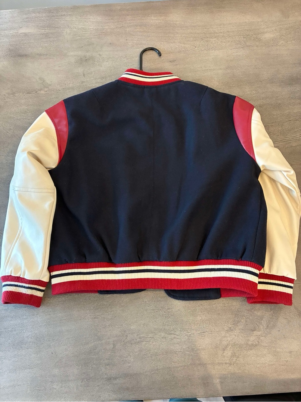 Zara Navy Jacket with White Logo and Red Trim - Picture 2 of 3